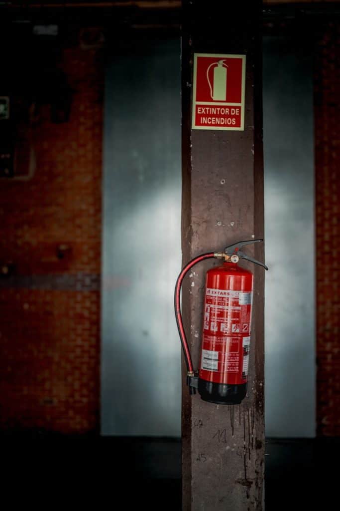 Fire Extinguisher on pole